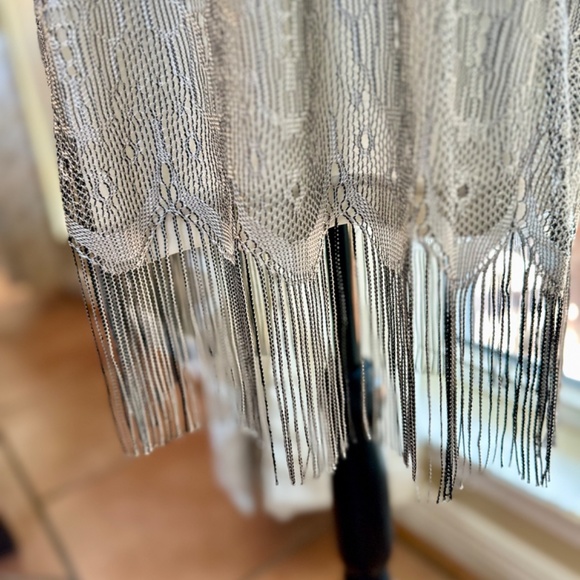 Fully lined Lace & Fringe Dress - Silver - Excellent Condition!! - Picture 12 of 14